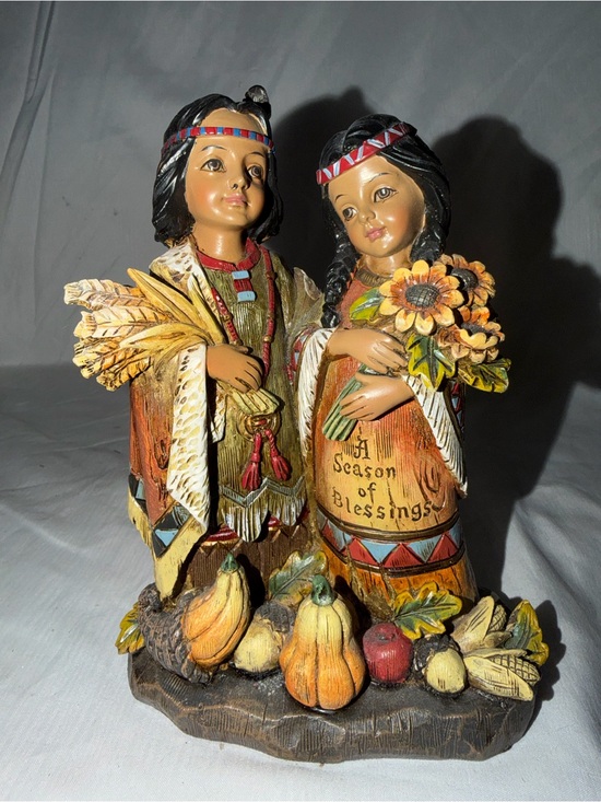 Other - Thanksgiving Native American Figurine Season of Blessings Fall Harvest Decor